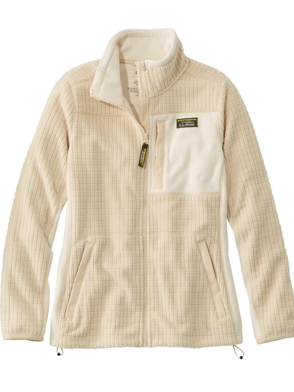 L.L. Bean Women’s Cream Mountain Classic Windproof Fleece Zip Jacket